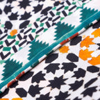 Islamic Art Square Silk Scarf Sabika Green