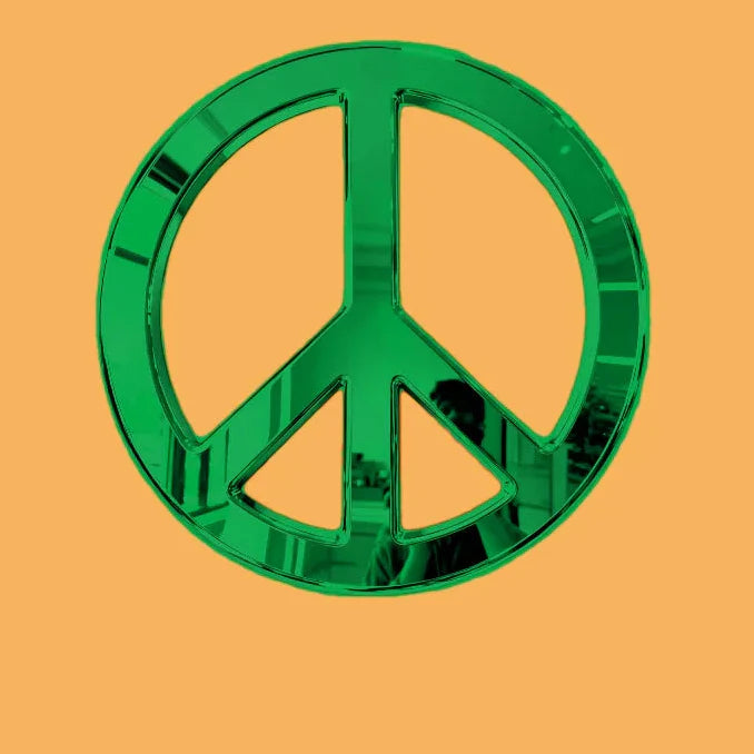 ArtZ® Reflect Peace Stainless Steel Sculpture - Green / 31.5 inch Diameter (80 cm)