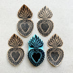 Sacred heart with flames rubber stamp