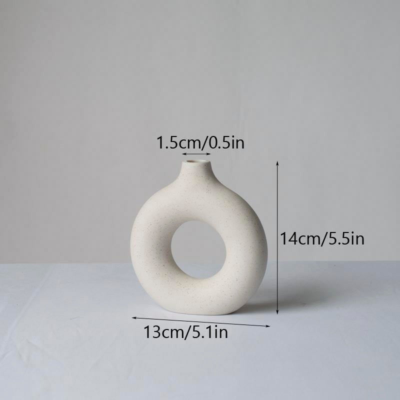 ArtZ® Hollow Ceramic Vase - White Small