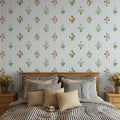 White and Blue Floral Wallpaper