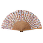 Spanish tiles inspired silk hand fan Sakina