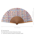 Spanish tiles inspired silk hand fan Sakina
