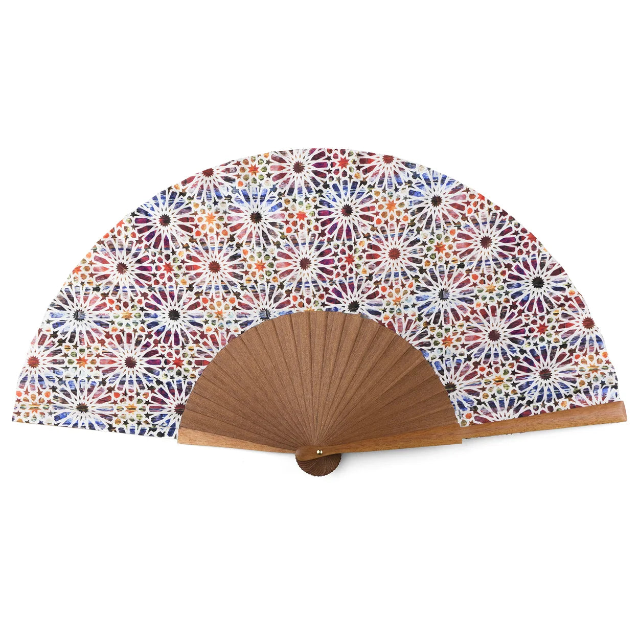 Spanish tiles inspired silk hand fan Sakina