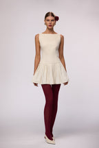 Poplin Mini Dress (Cream)