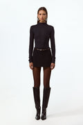 Wool Mini Skirt (Black)