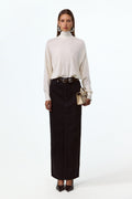 The Denim Pencil Maxi Skirt (Black)