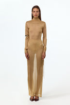 Open Back Knit Bodysuit (Gold)