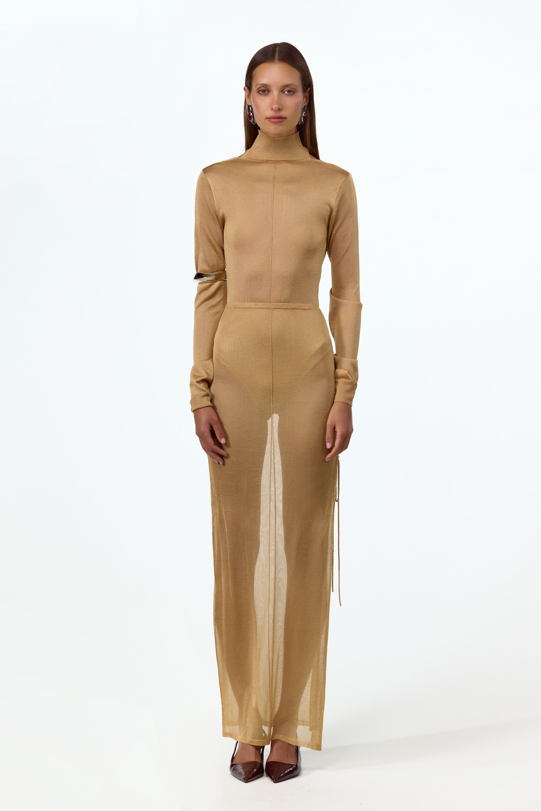Open Back Knit Bodysuit (Gold)