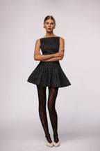 Poplin Mini Dress (Black Polka Dot)
