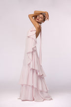 Layered Chiffon Gown (Pale Pink)