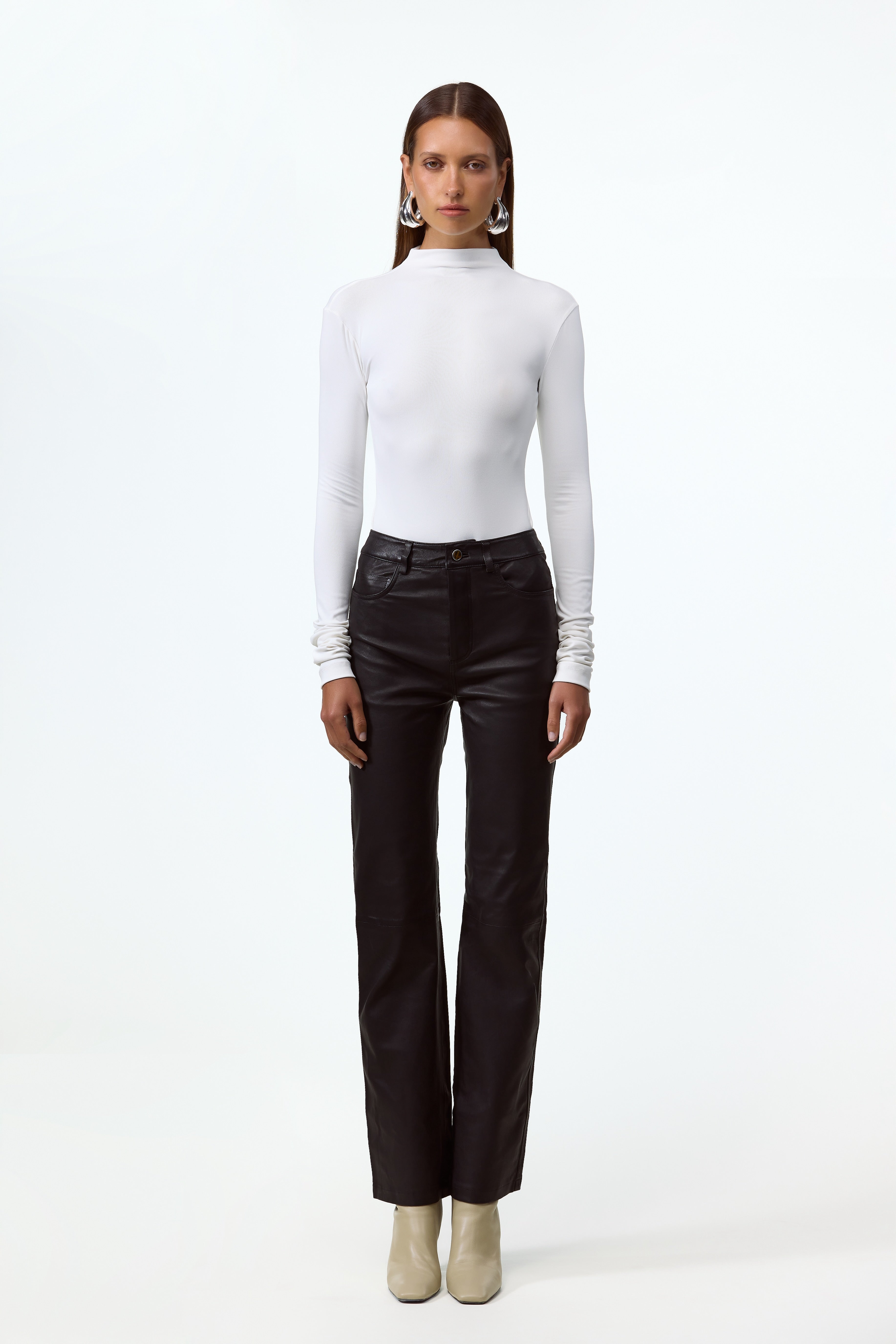 Long Sleeve Bodysuit (White)