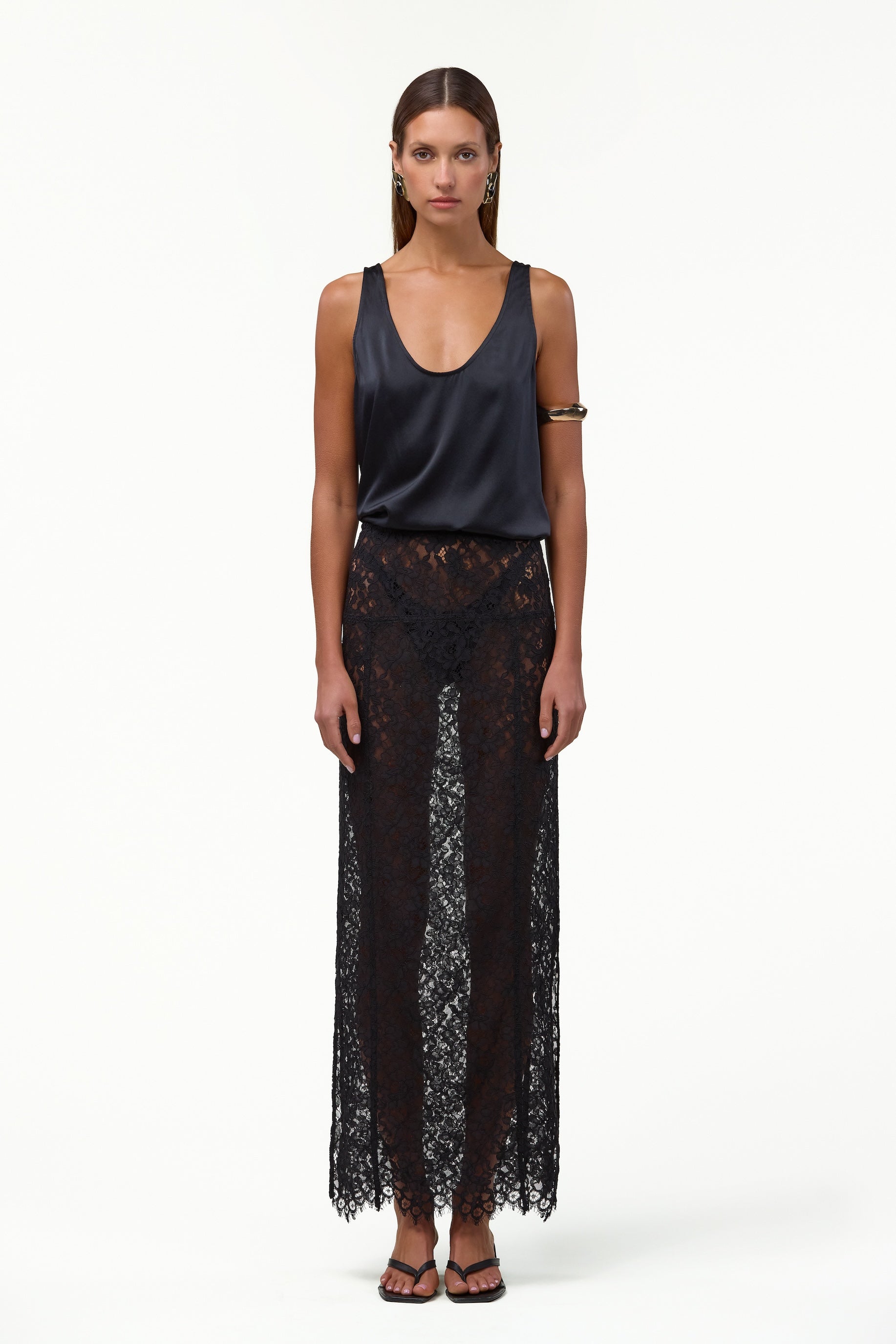 Lace Maxi Skirt (Black)