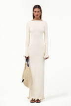 Ruffle Hem Maxi Dress (Cream)