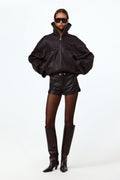 The Leather Bomber Jacket (Black)