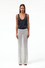 Keyhole Maxi Skirt (Cream)