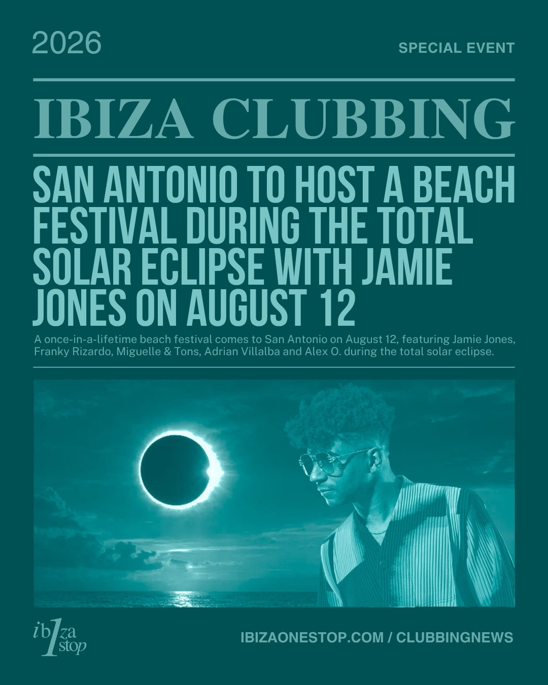 San Antonio to host a beach festival during the total solar eclipse with Jamie Jones on August 12