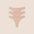 Lounge Underwear Seamless Bonded Thongs (3-Pack) - Honey
