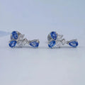 Sapphire Pear And Marquise Lab Diamond Drop Earrings