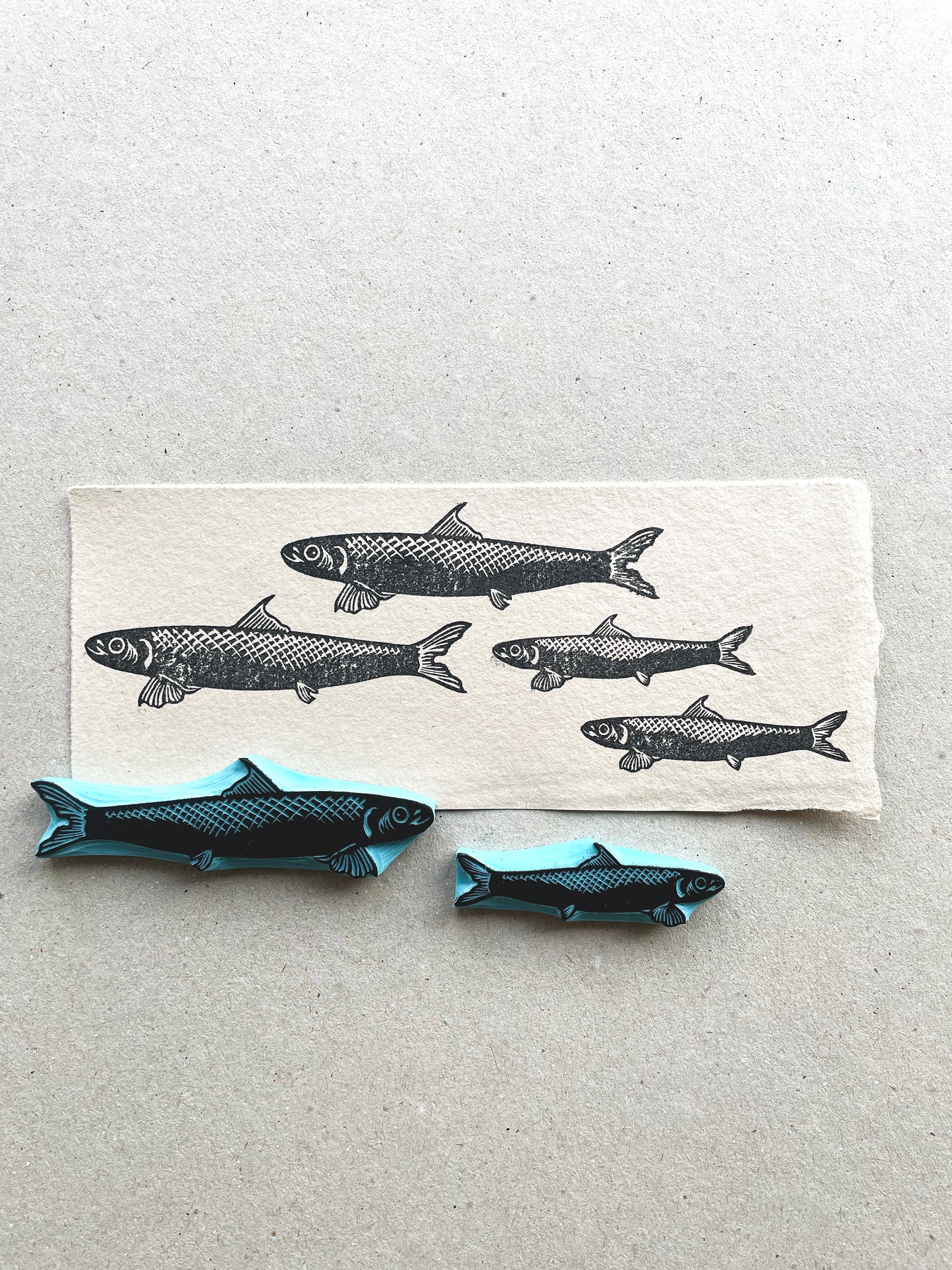 Sardine rubber stamps