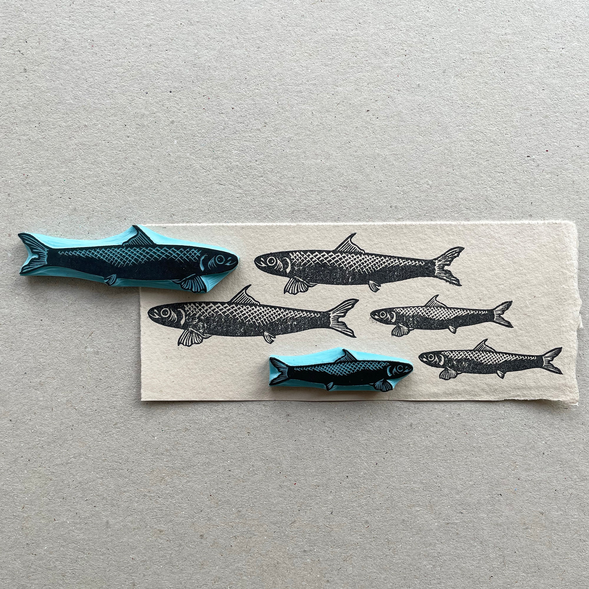 Sardine rubber stamps