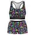 Magic Mushrooms Rave Bra and High Waist Booty Shorts Combo