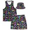 Magic Mushrooms Men's Tank and Shorts with Bucket Hat Combo