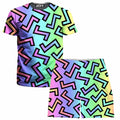 80s Rainbow T-Shirt and Shorts Combo