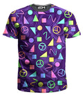 Retro Shapes Peace Symbols Purple Men's T-Shirt