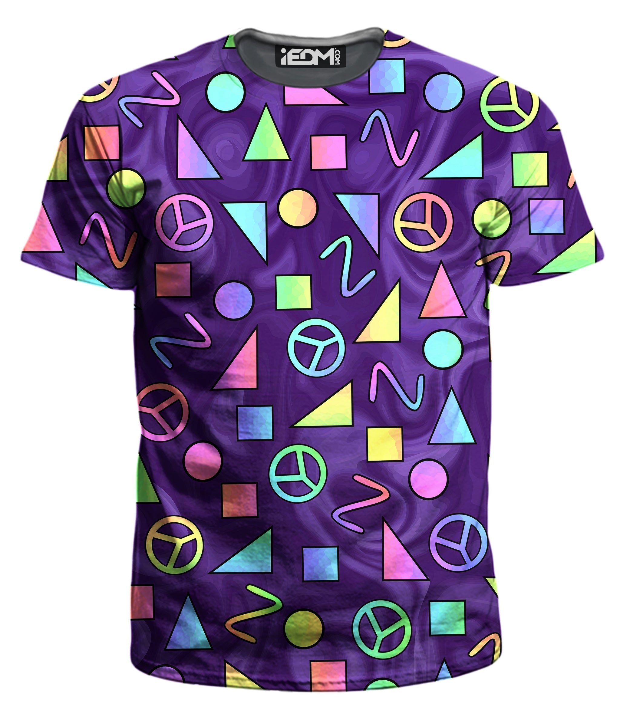 Retro Shapes Peace Symbols Purple Men's T-Shirt