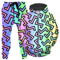 80s Rainbow Zip-Up Hoodie and Joggers Combo