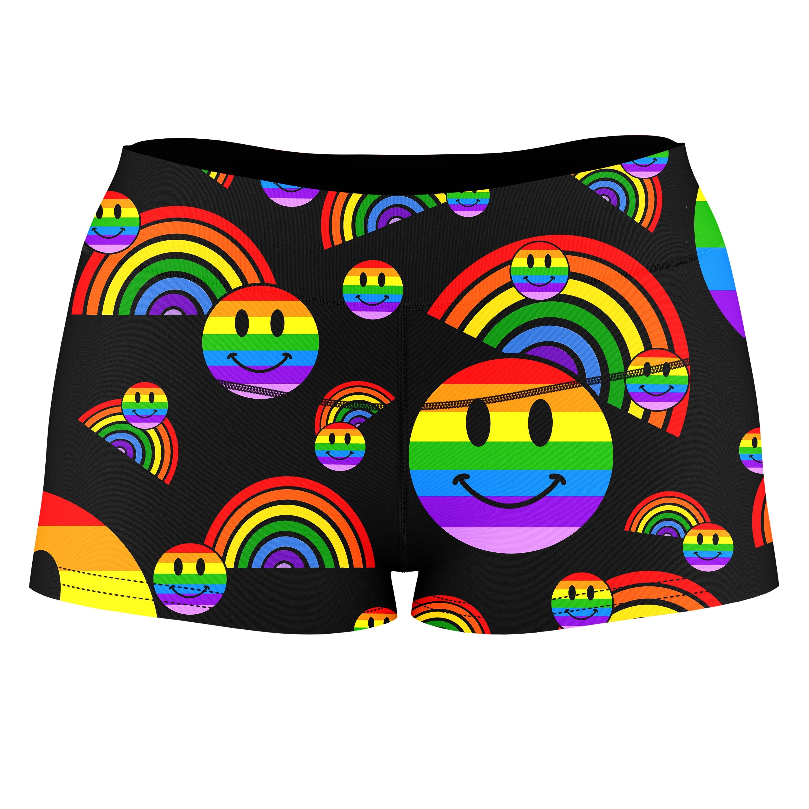 Rainbow Love High-Waisted Women's Shorts