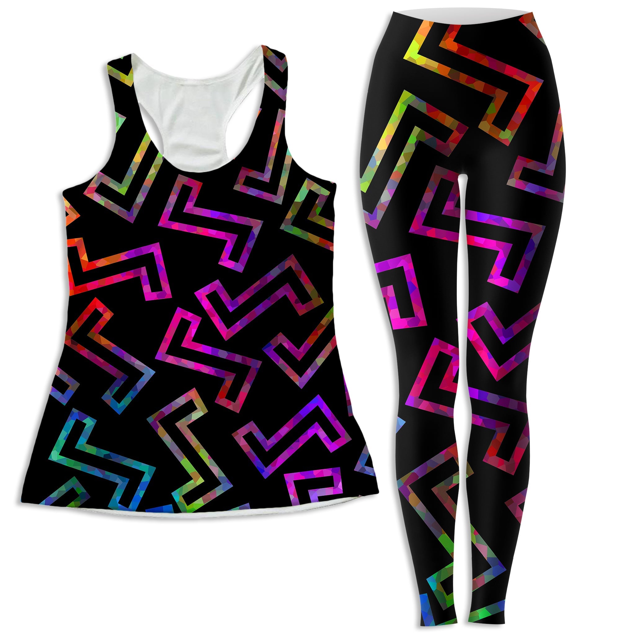 Sparkle Geometric Women's Tank and Leggings Combo