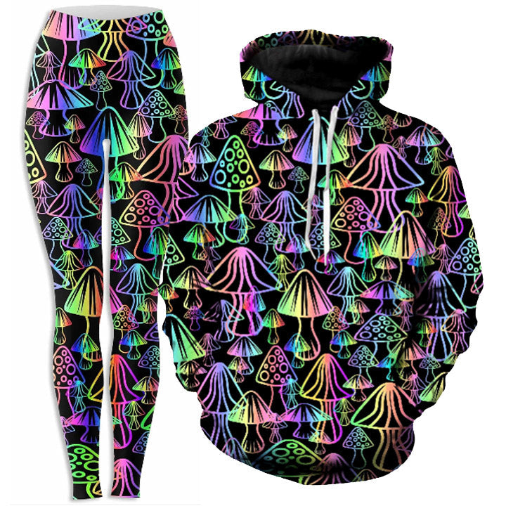 Magic Mushrooms Hoodie and Leggings Combo