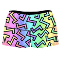 80s Rainbow High-Waisted Women's Shorts