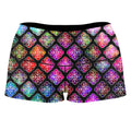 Rings of Color Pattern High-Waisted Women's Shorts