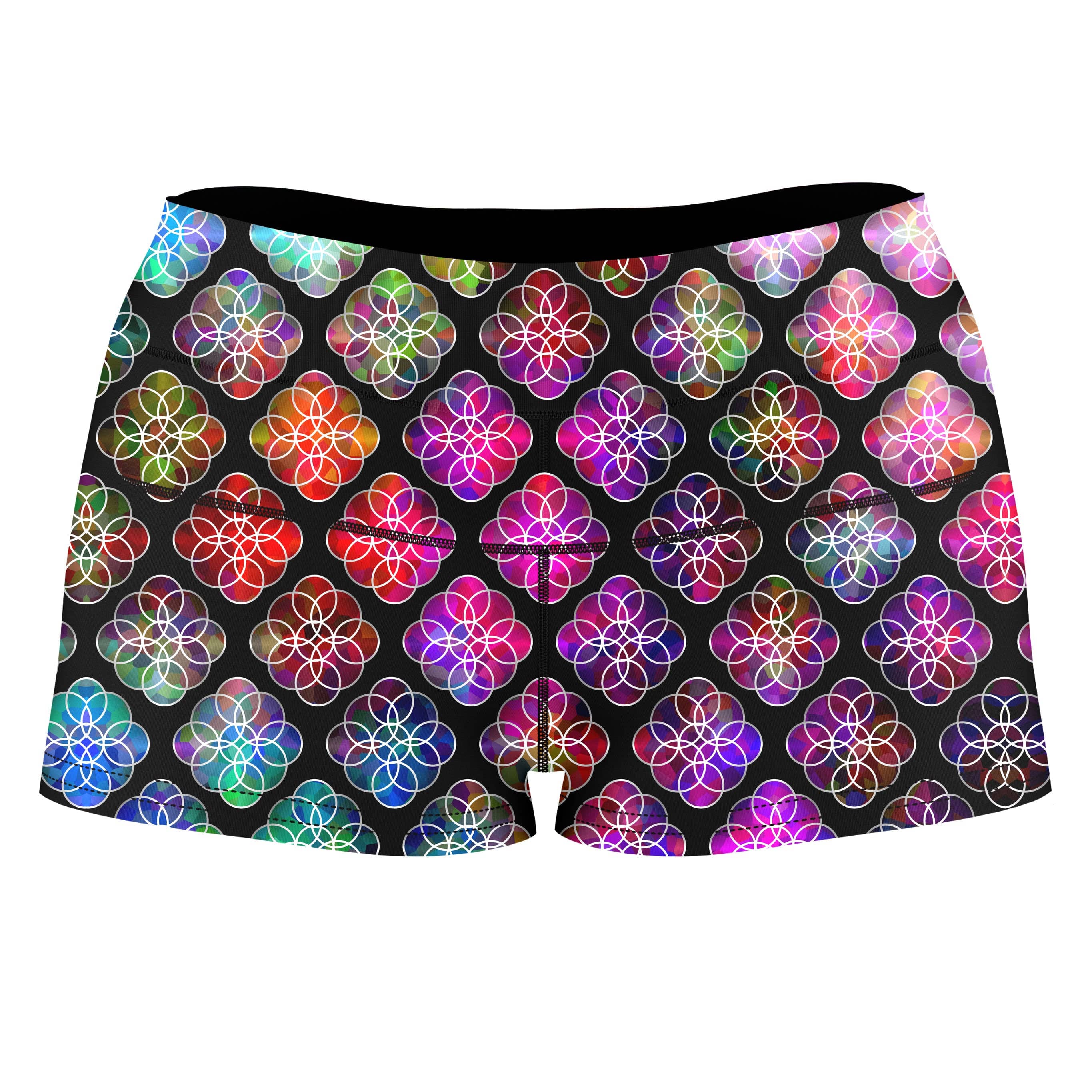 Rings of Color Pattern High-Waisted Women's Shorts