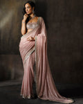 Rose Pink Sequins Sari By KYNAH, Luxury Indian Fashion & Bridal Wear