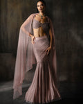 Rose Pink Fish Cut Lehenga By KYNAH, Luxury Indian Fashion & Bridal Wear