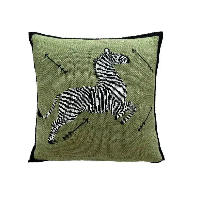 Arrows and Zebra Green Throw Pillow Cover