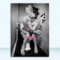 ArtZ® Yes Toilet Paintings Are A Thing - Sitting / 12 inch by 16 inch (30x40cm)