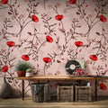 Blush Pink Poppies Wallpaper