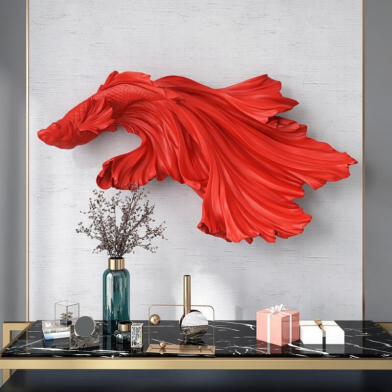 ArtZ® Very Fishy 3D Nordic Wall Sculpture - Red Horizontal