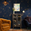 Vintage Navy Floral Wallpaper