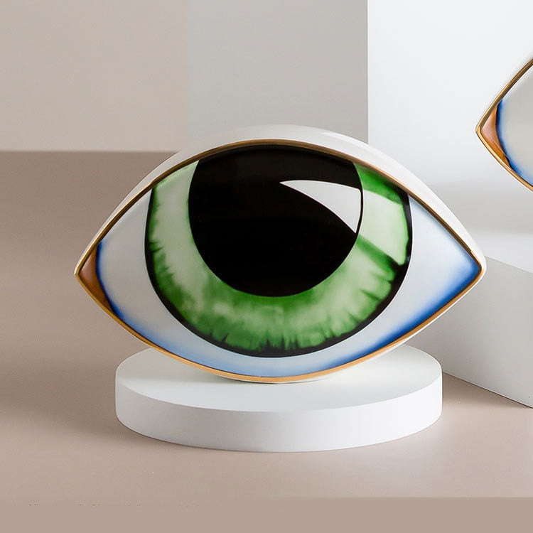 ArtZ® Ceramic Eye Sculpture - Green