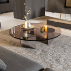 ArtZ® Nordic Design Round Glass Wedge Coffee Table