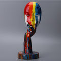 ArtZ® Abstract Painted Face Sculptures - Small 11.8 inch by 4.3 inch (30x11cm)