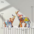 ArtZ® Elephant Nordic Painted Statue - Graffiti Set (1 Large 1 Medium)