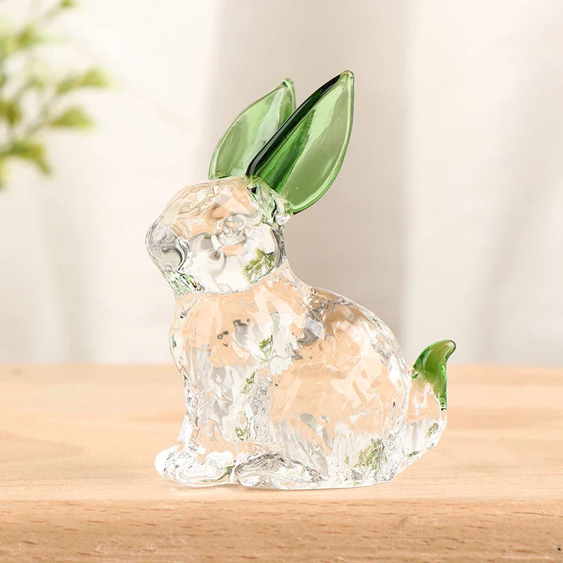 ArtZ® Hoppy Crystal Bunny Sculpture - Green