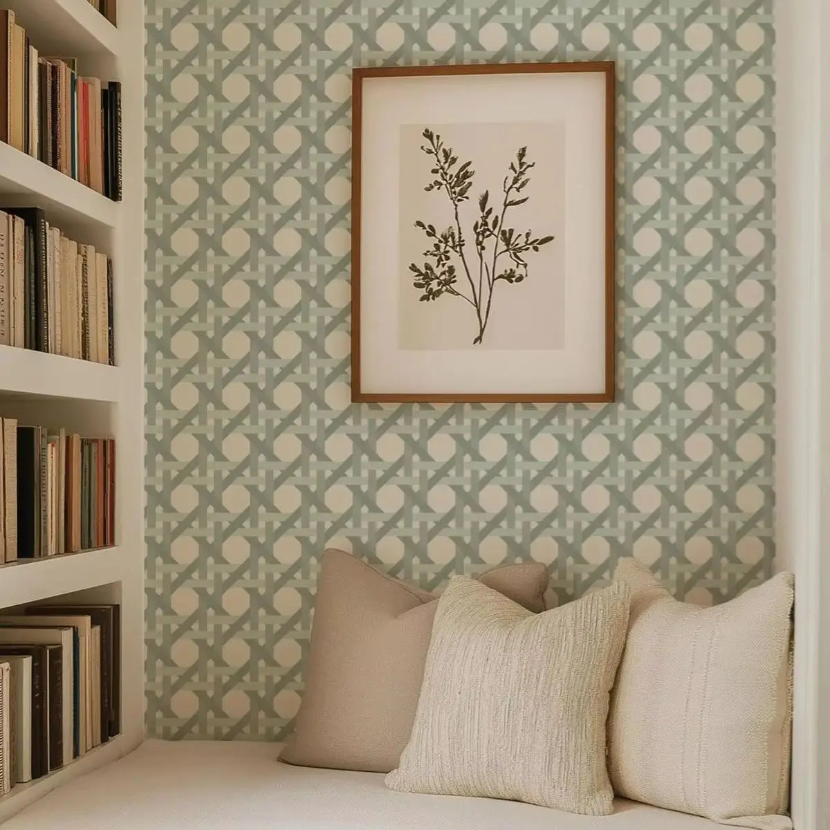 Modern Cane Weave Geometric Wallpaper
